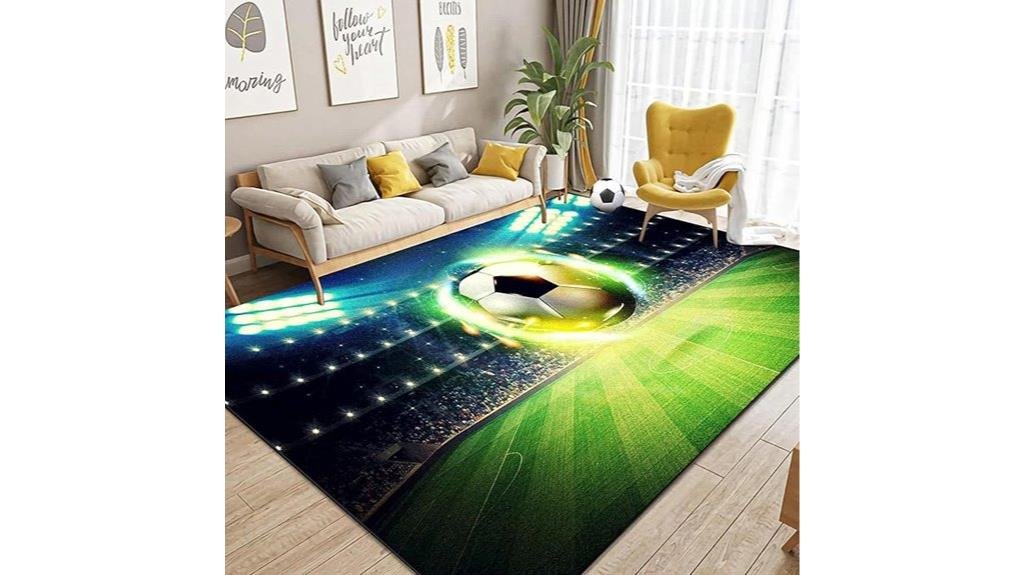 3d flame soccer mat