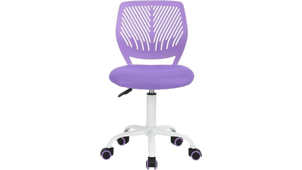 adjustable armless office chair