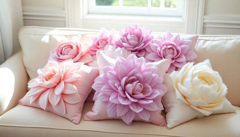 beautiful floral shaped cushions