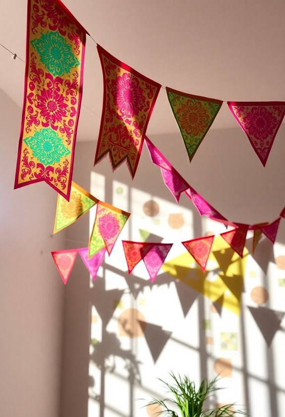colorful banners displayed everywhere