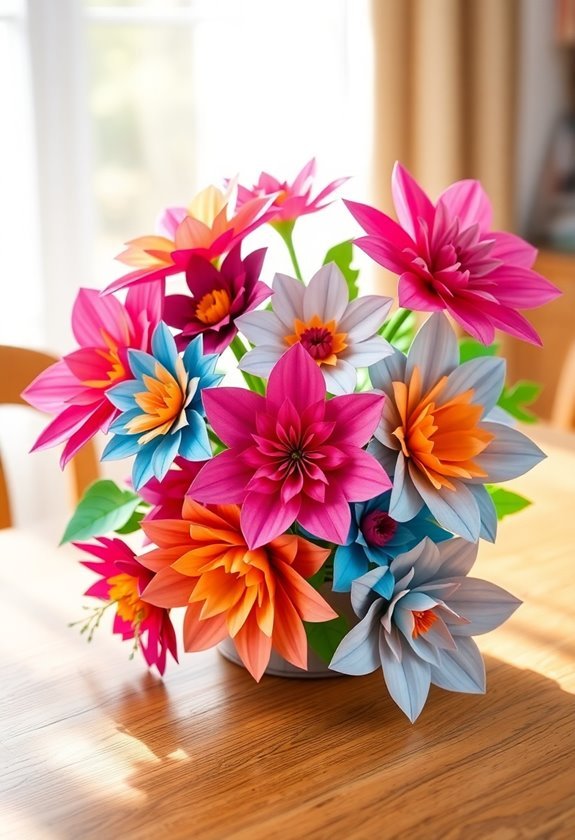 colorful paper flowers