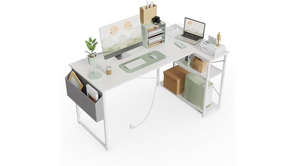 corner desk with outlet
