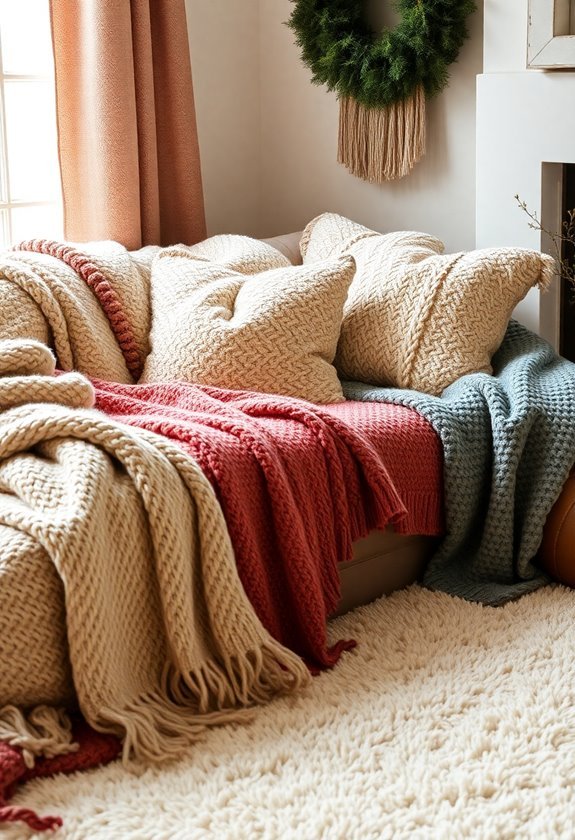 cozy textiles and layers