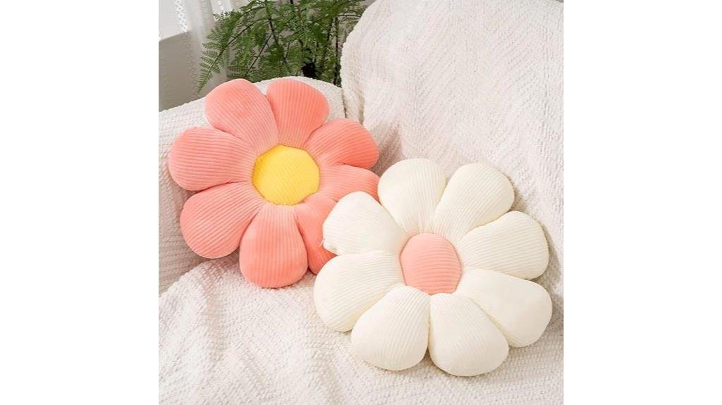 daisy shaped cushions pack two