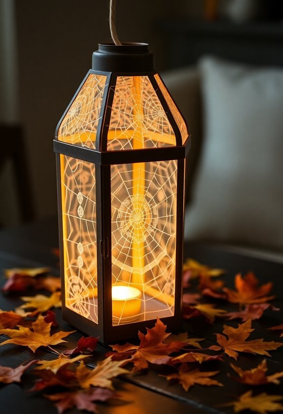 diy spider web lanterns