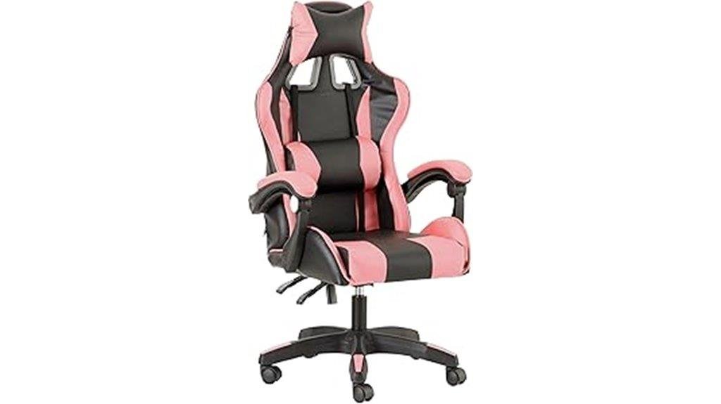 ergonomic gaming chair pink