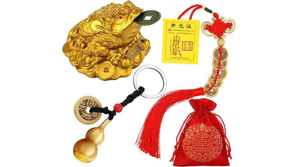 feng shui lucky frog keychains