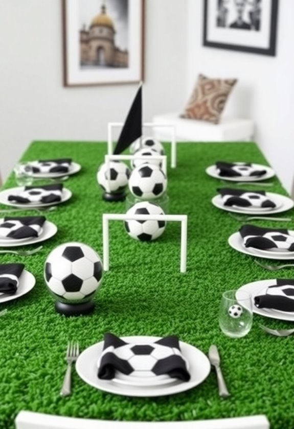 football inspired table settings