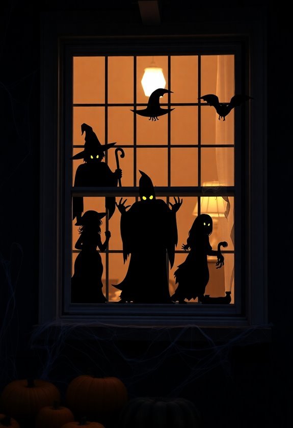 ghoulish window silhouettes display