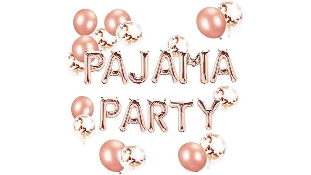 gold rose pajama party decor