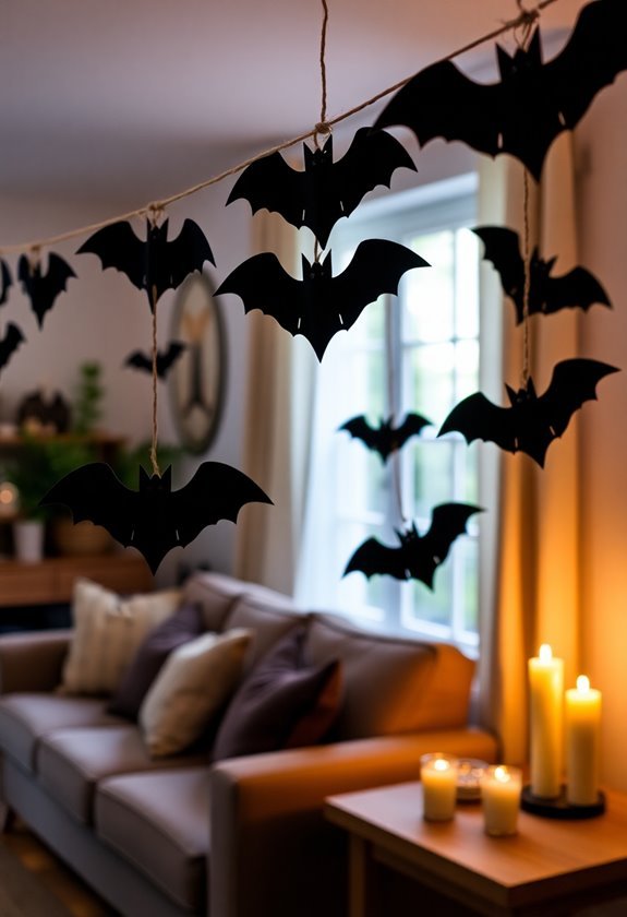handmade bat garlands decorations