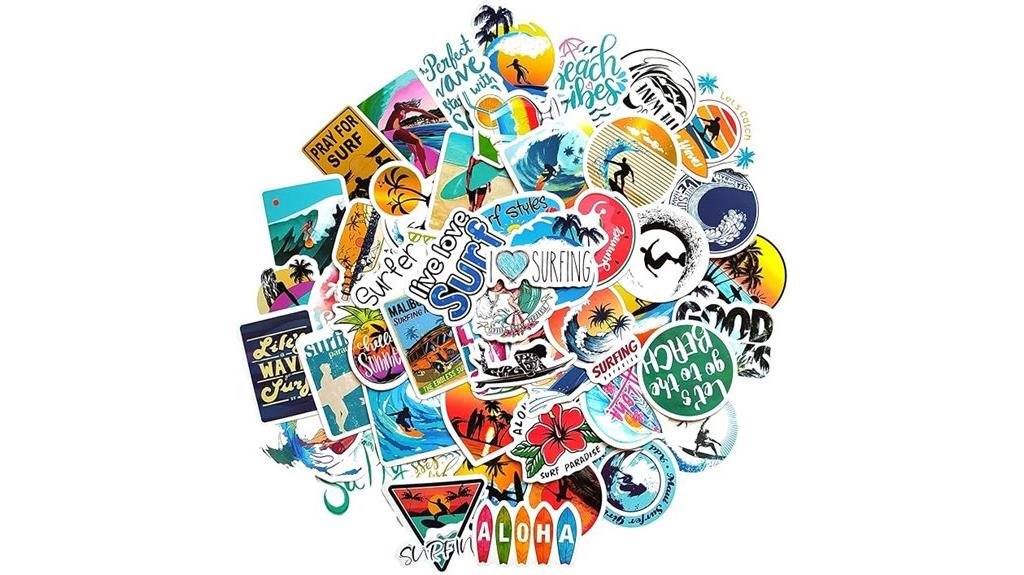 hawaiian surf vinyl stickers