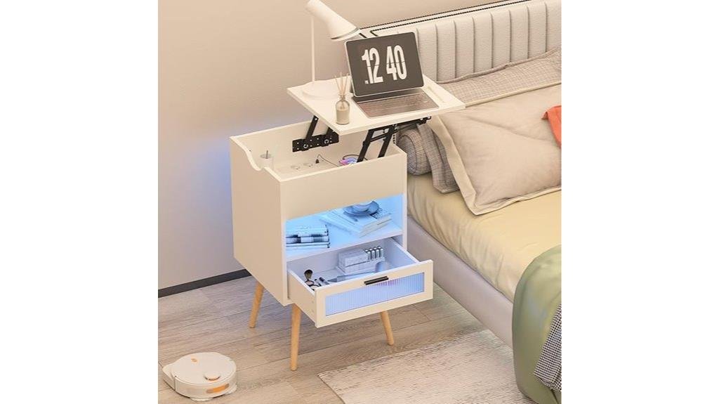 jolijour nightstand with led