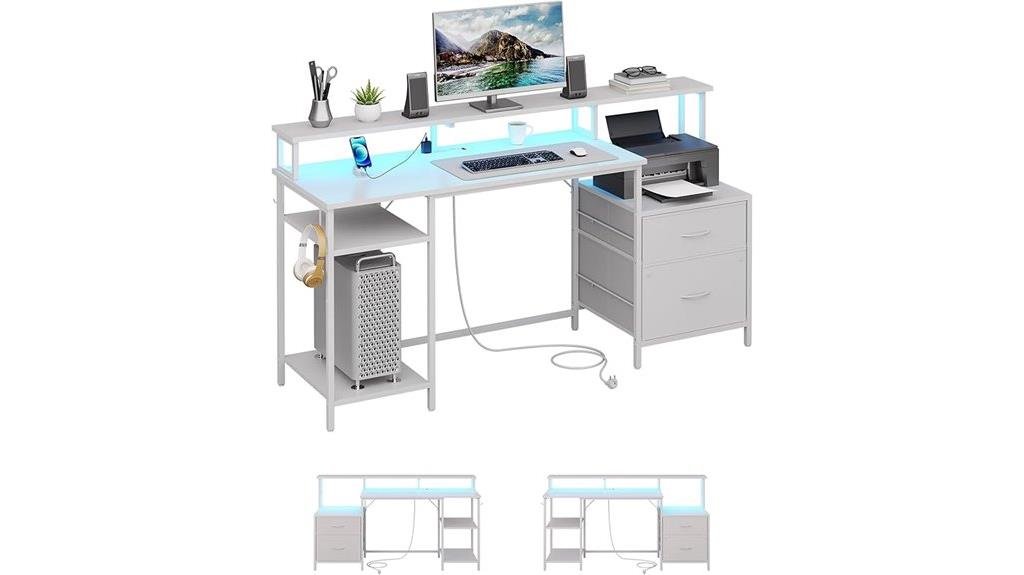 kimenich desk with led