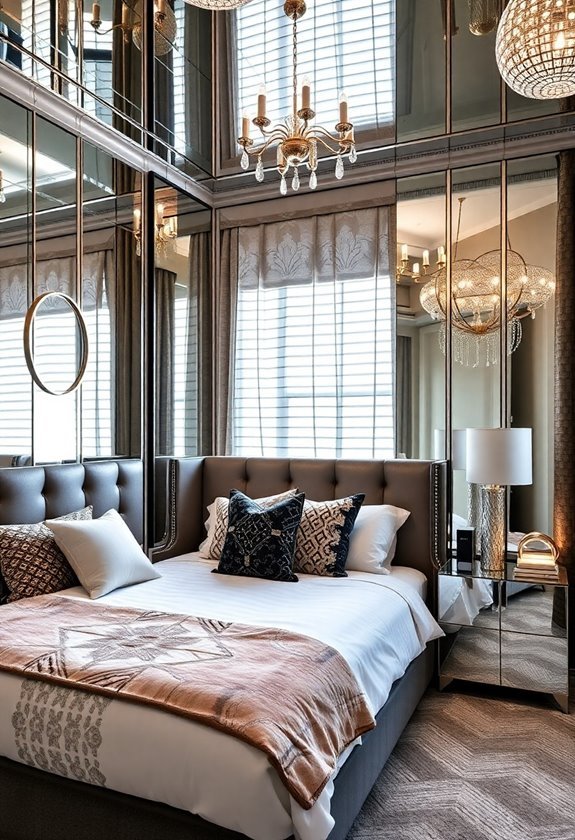 mirrored and metallic finishes