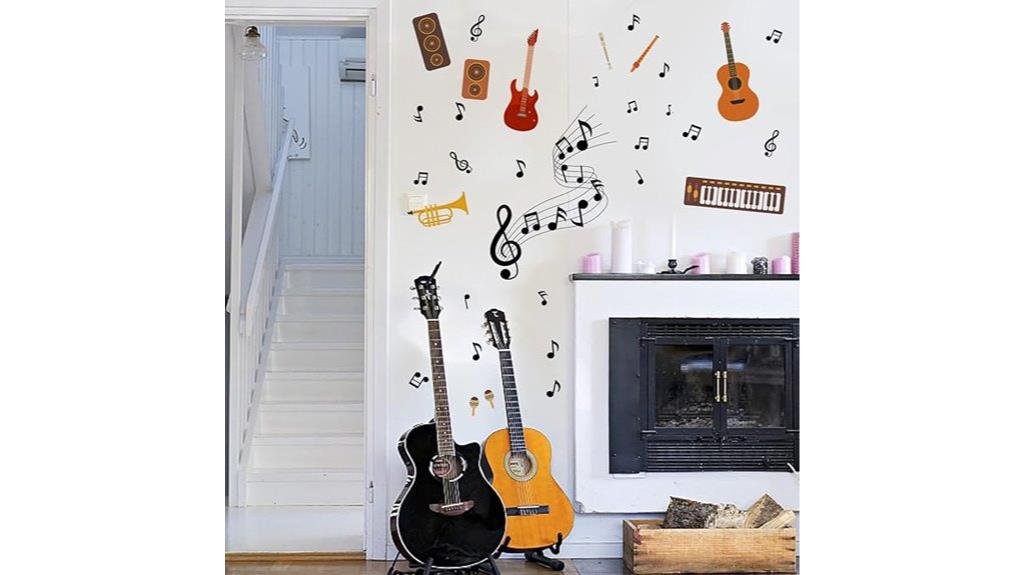 musical instrument wall stickers