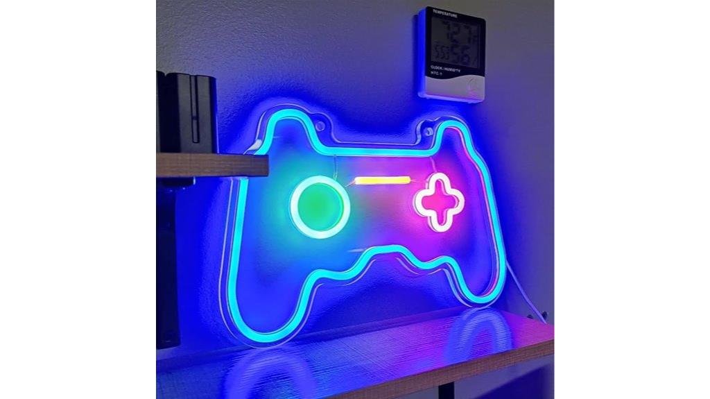 neon gamepad wall light