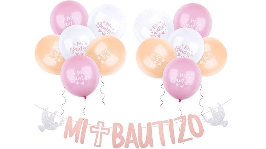 pink baptism party decorations