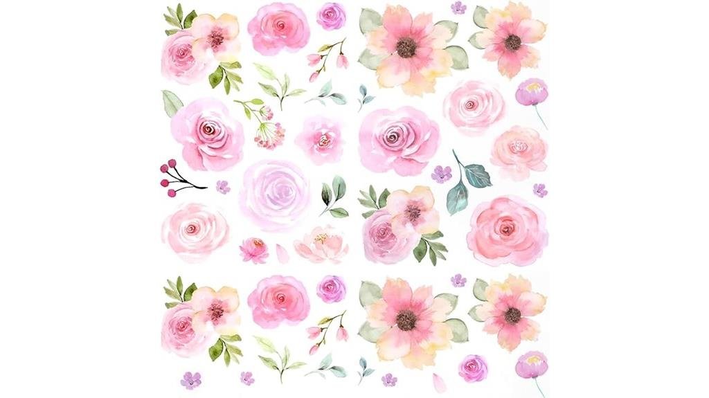 pink flower wall stickers