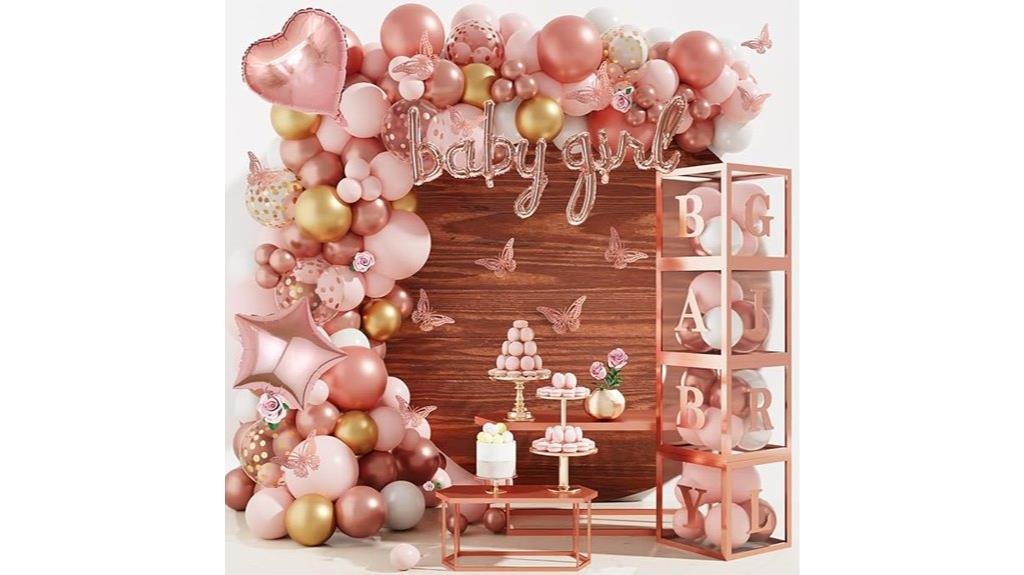 pink gold balloon garland kit