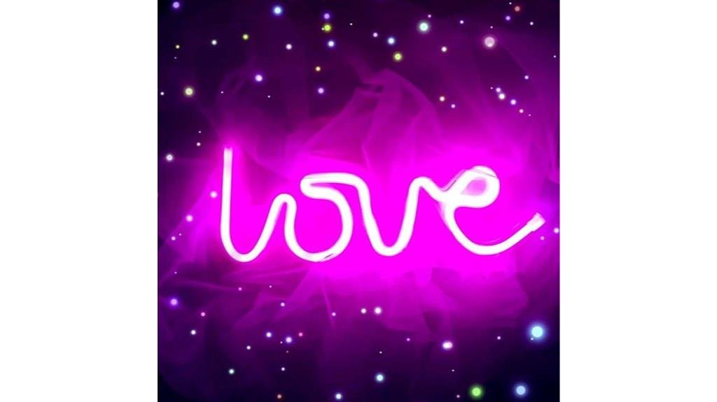 pink led love sign
