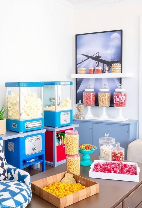 popcorn and snack stations
