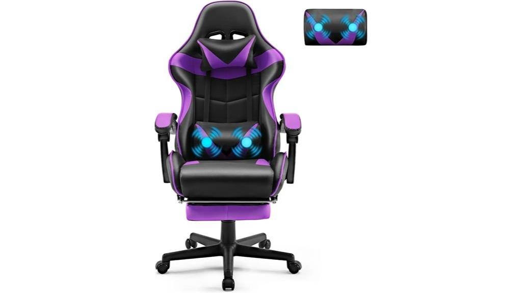 purple gaming chair massager