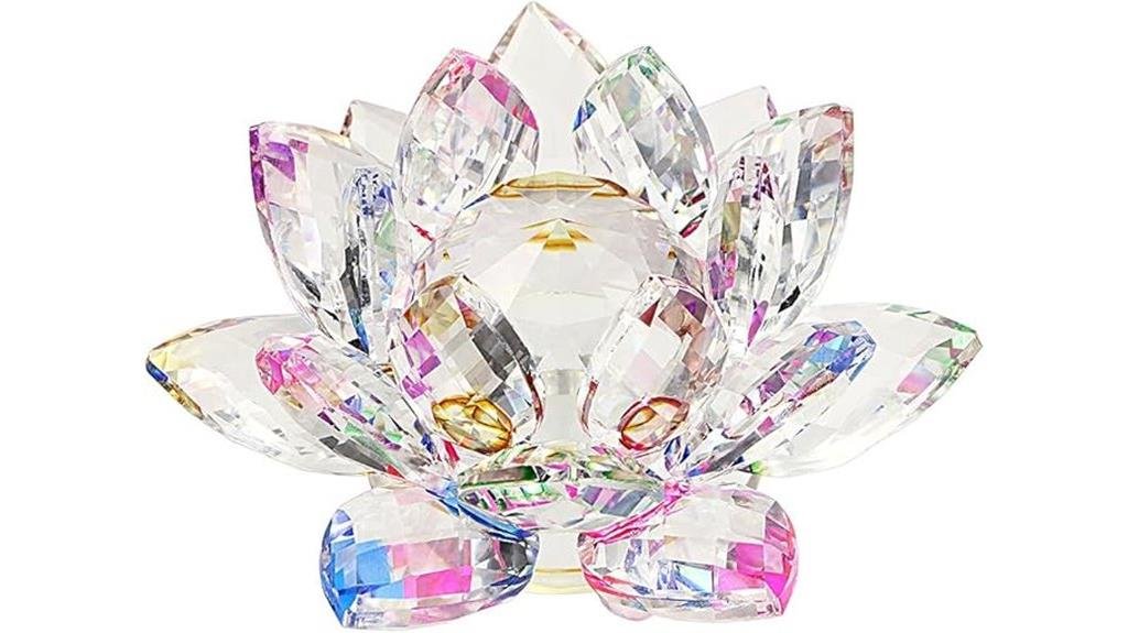 rainbow crystal lotus decor