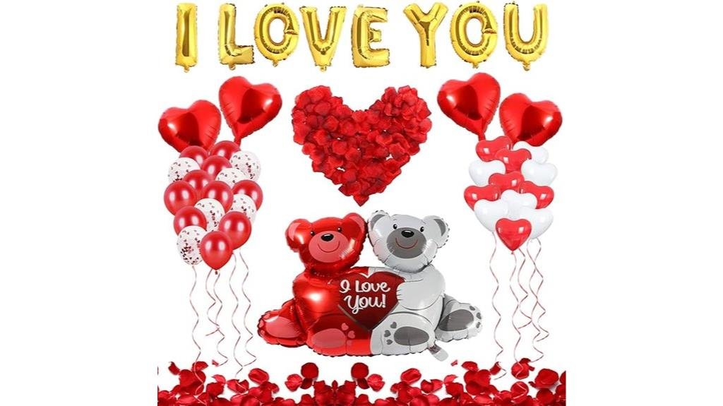 red love balloons set