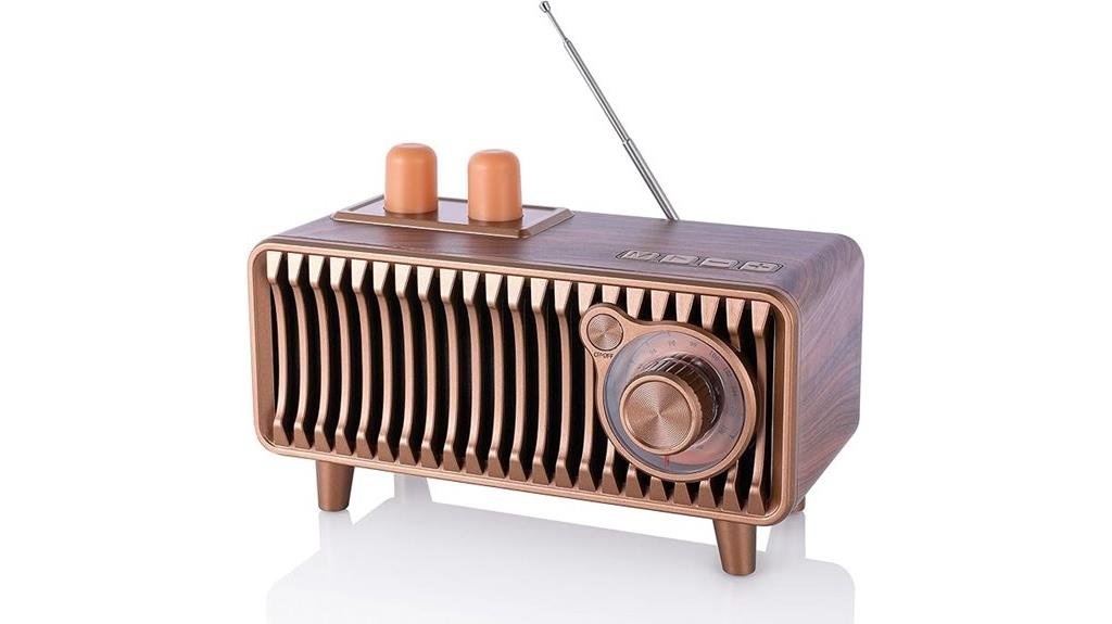 retro bluetooth speaker walnut