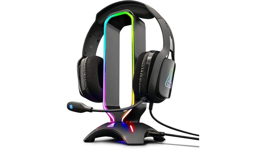 rgb backlit gaming headset stand