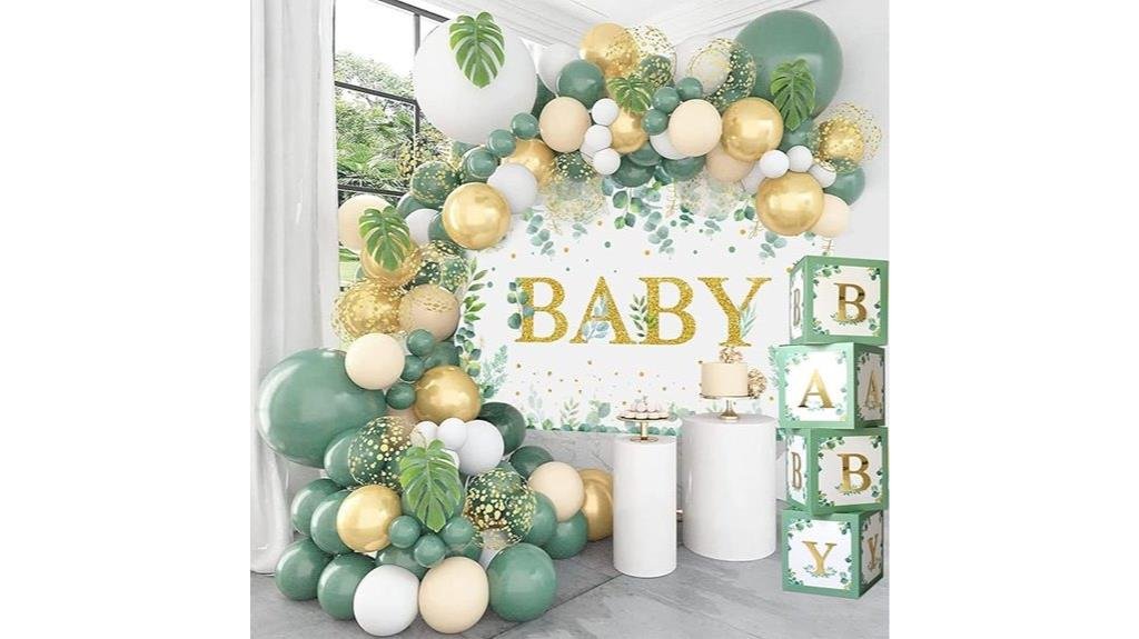 sage green baby shower decor