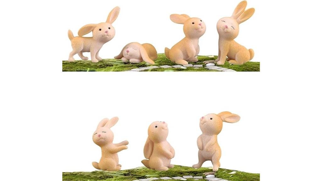 set of mini bunny figurines