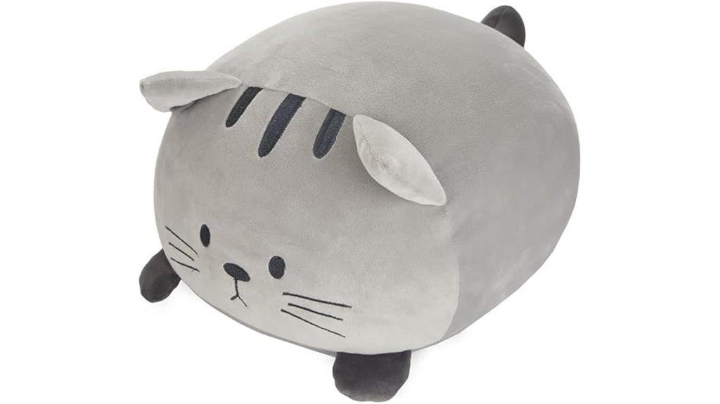 soft gray cat cushion