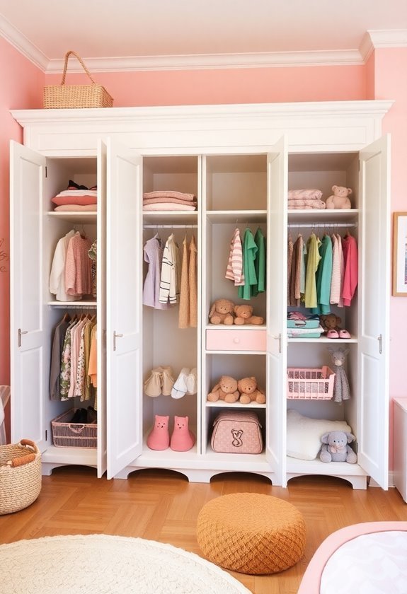 spacious wardrobe for storage