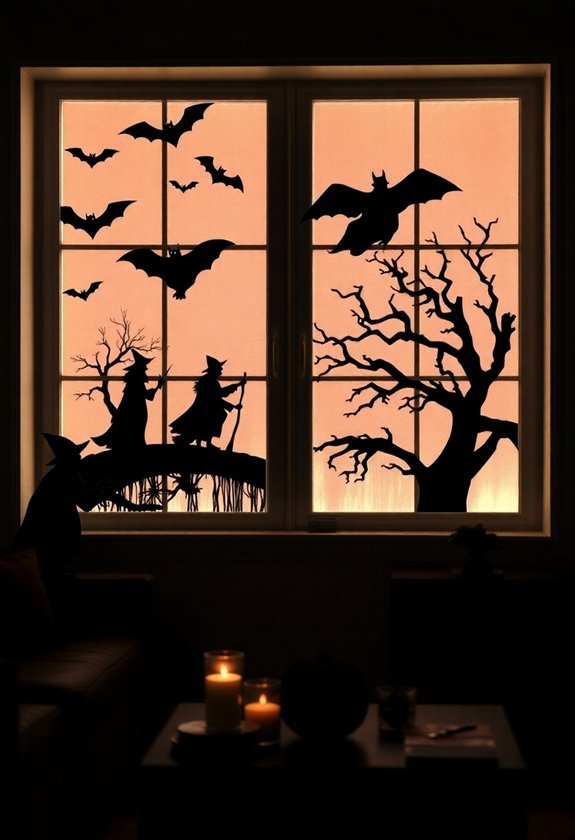 spooky silhouettes in window