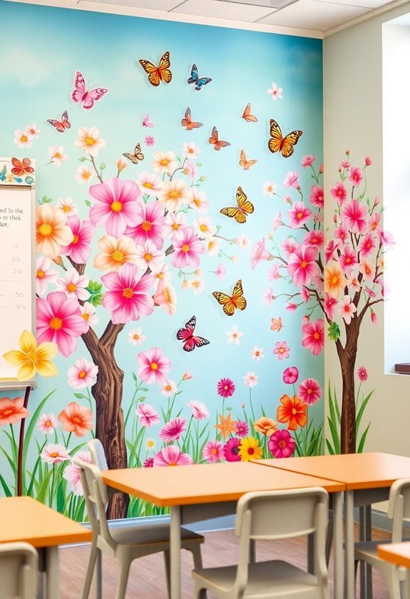 spring themed wall murals