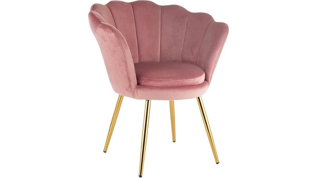 velvet shell chair pink
