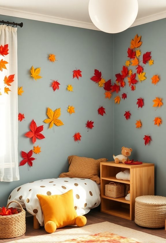 wall art with leaves