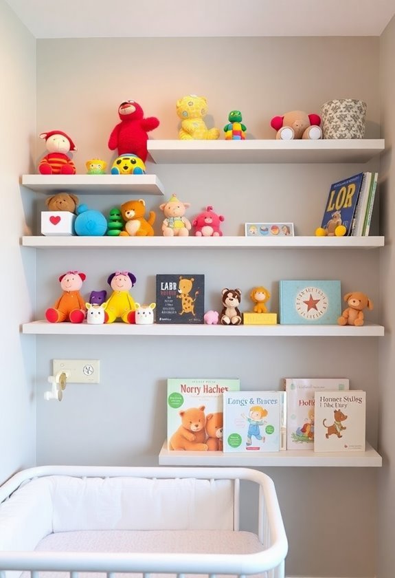 wall mounted shelves installed