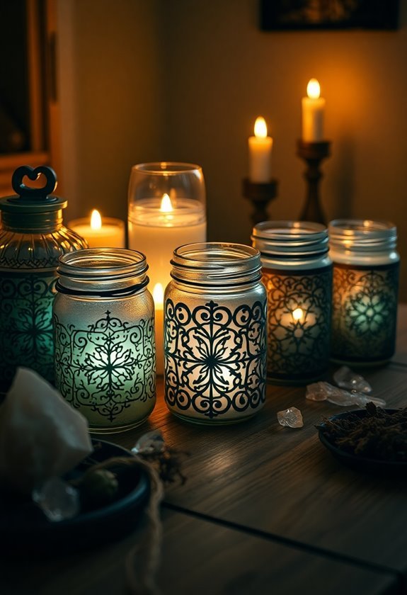 witch candle jars collection