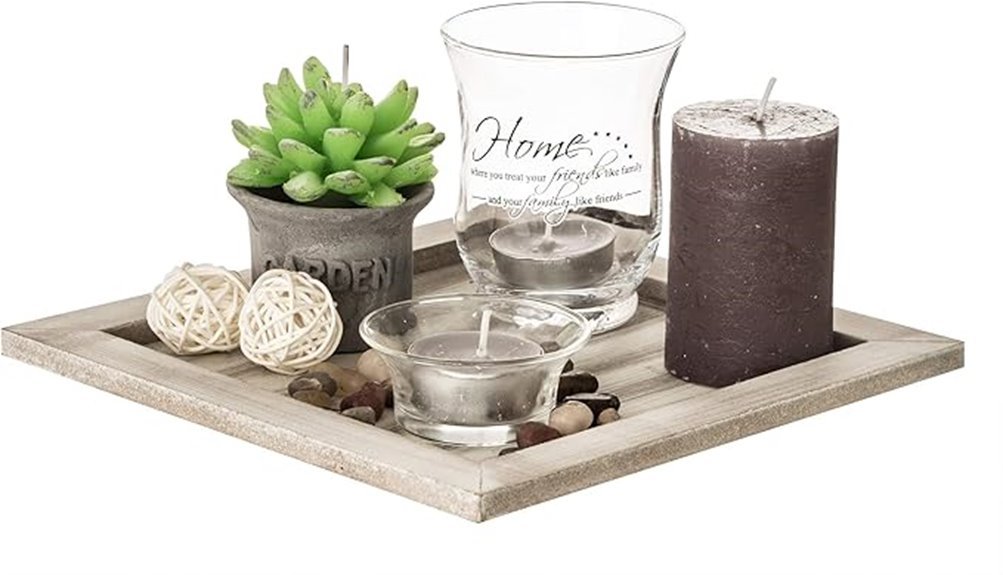 wooden plate candle holder